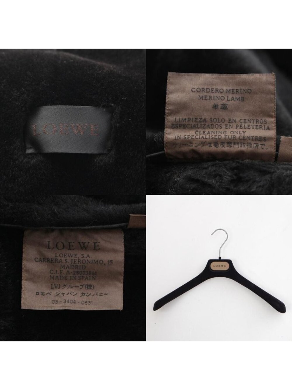 Loewe Cowhide Shearling Vintage Logo Button Coat Black 40 - Picture 10 of 10